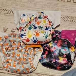 Bundle Of 3 Moomoobaby Cloth Diapers